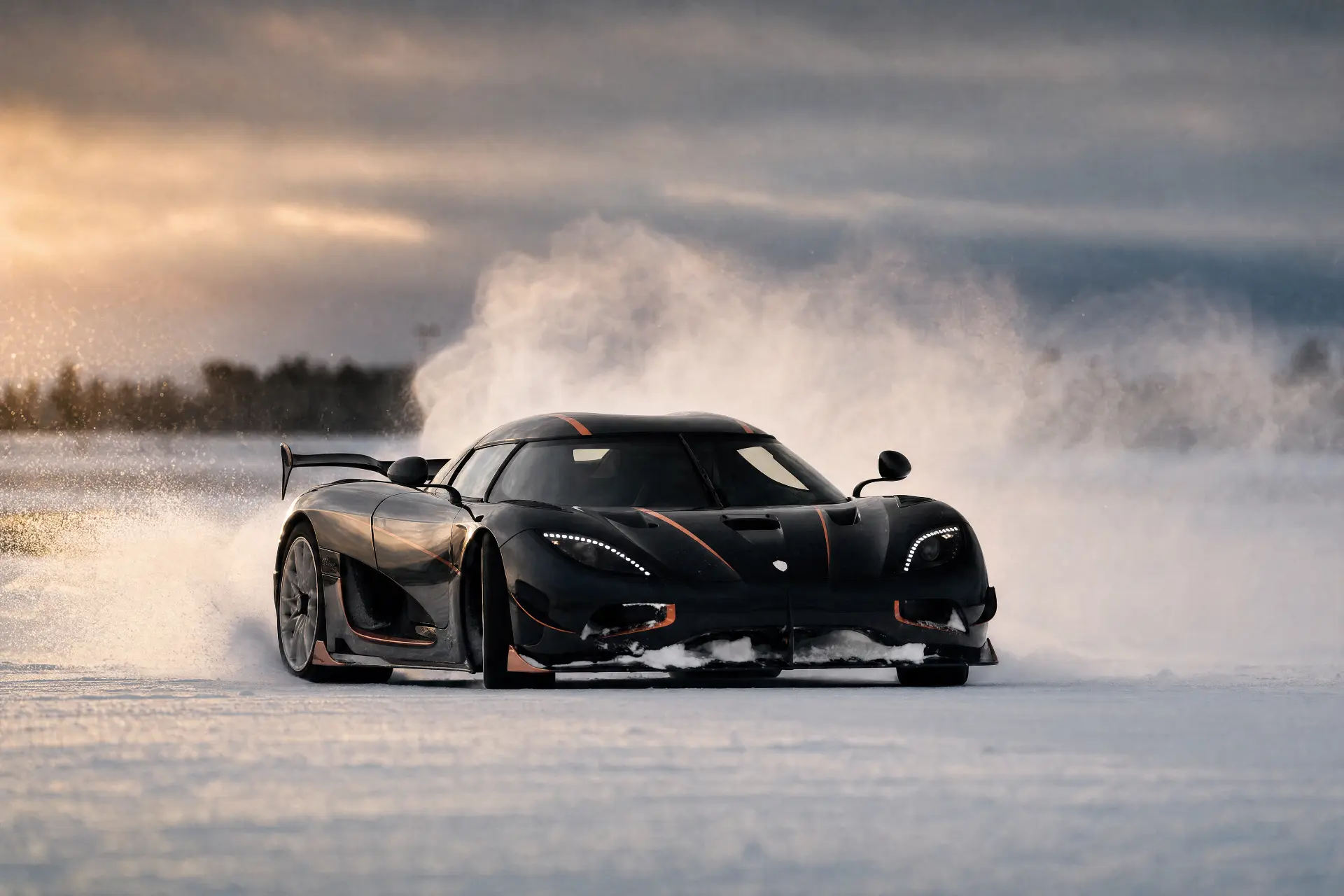 Koenigsegg on a snow track